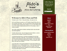 Tablet Screenshot of aldospizzaandpub.com